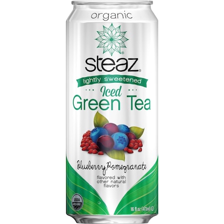 Steaz Organic Iced Tea Blueberry Pomegranate 16 Oz., PK12